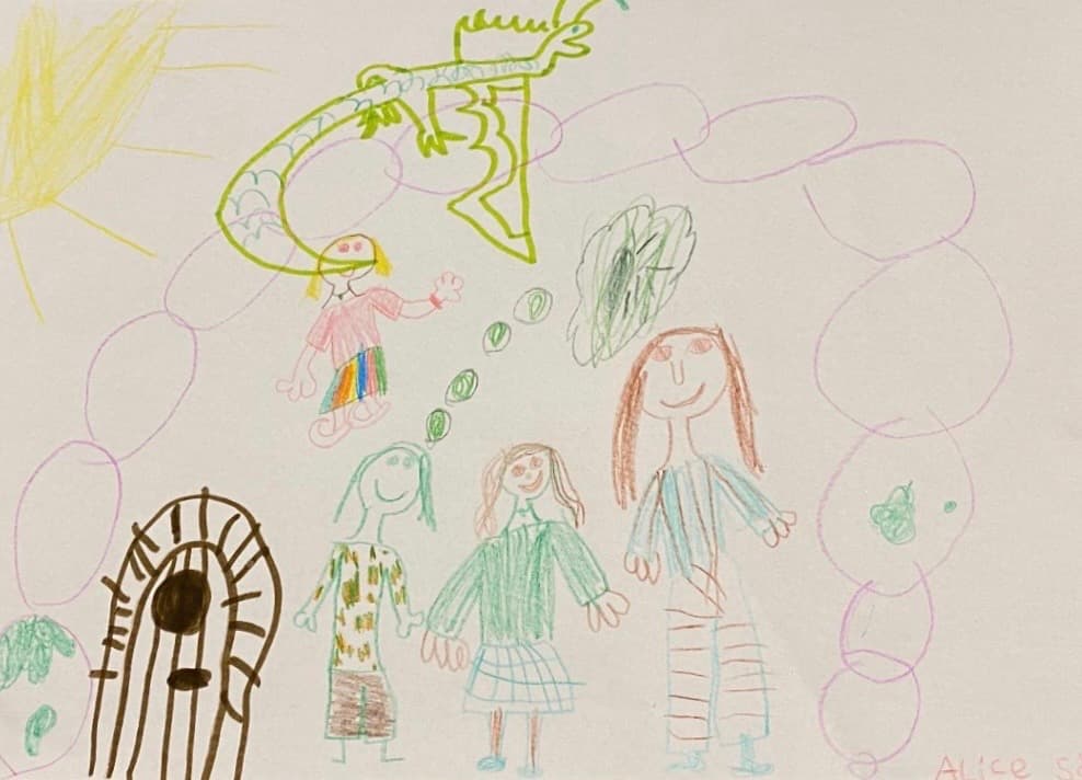 Tegning fra et af Dragelys børn